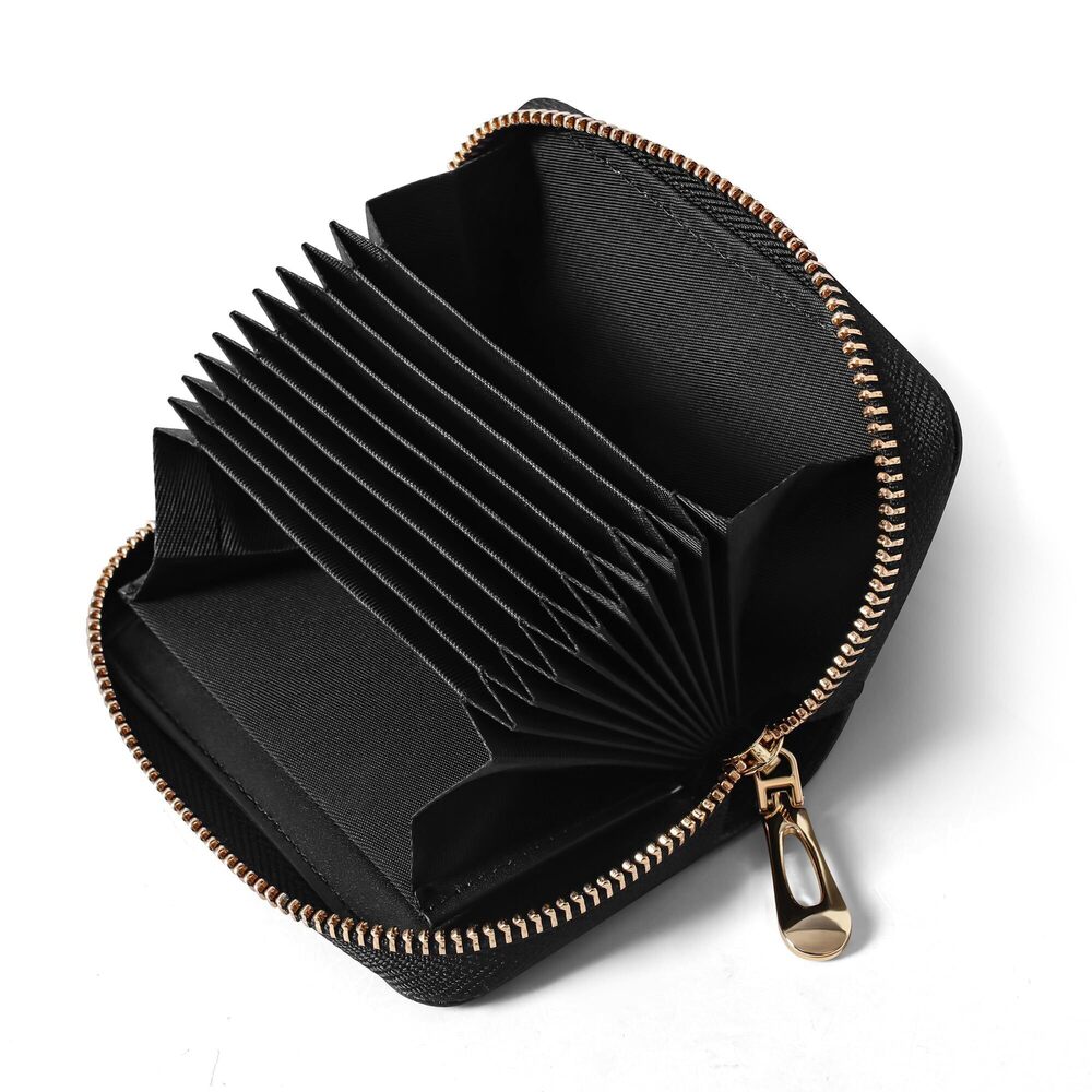 3608 Small Leather Card Case Wallet and with Zipper, Slim Credit Card